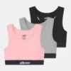 Ellesse Emilo 3 PackBustinoBlack/Grey Marl/Pink Bambini Intimo E Per La Notte EL983A000-Q12